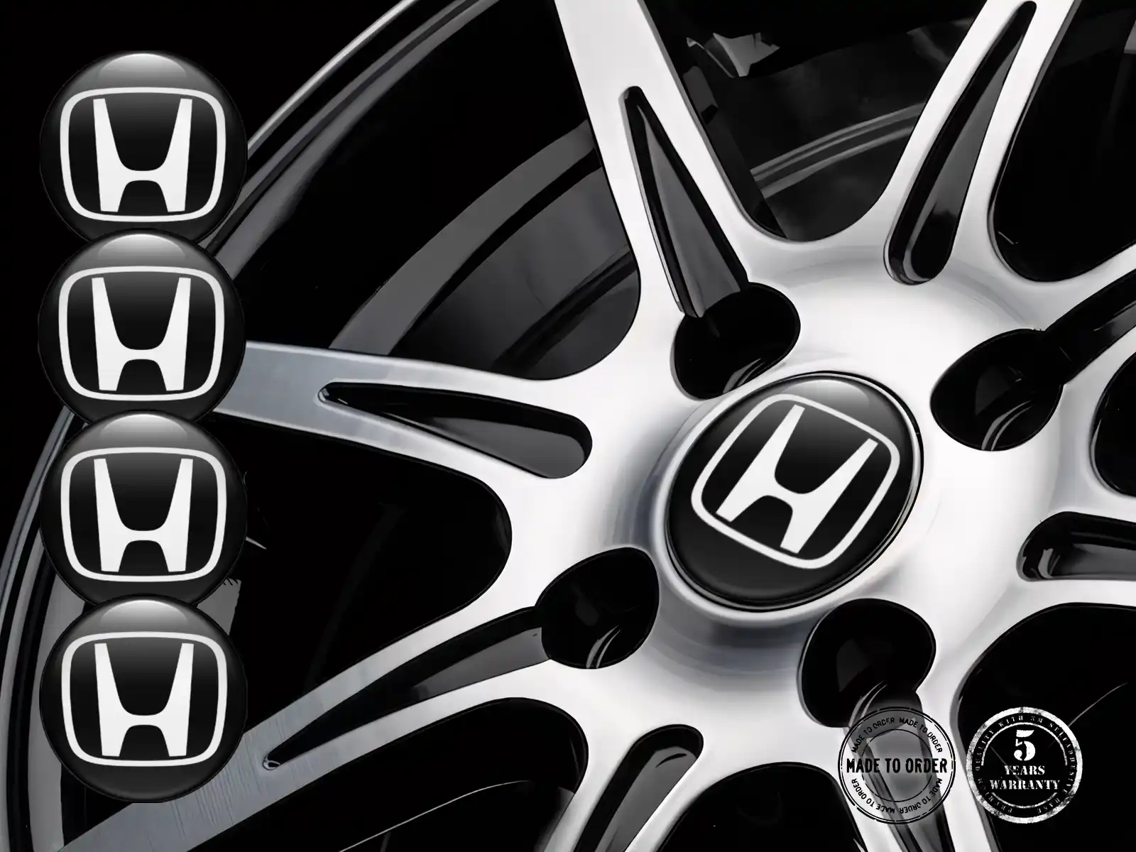 Honda Rim Stickers for Cars High-Quality Emblems